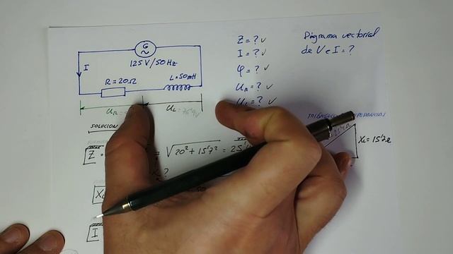 EL 0005 T13 AR 13.1 ⭐. DIAGRAMA VECTORIAL DE CIRCUITO SERIE R - L. смотреть онлайн