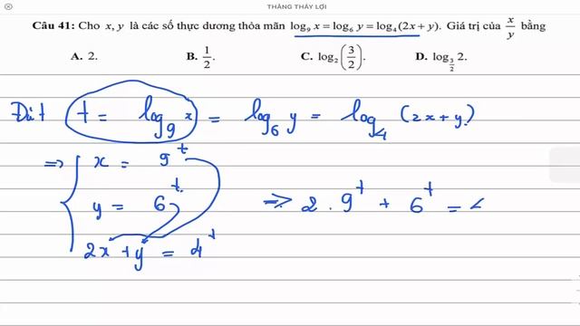 Cho x y là các số thực dương thỏa mãn log 9 x = log 6 y = log 4 ( 2x + y) giá trị của x/y bằng смотреть онлайн