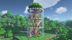 Красивая база на девере! Мир Майнкрафт! Minecraft!