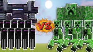 Команда Эндера против команды Крипера в Майнкрафте