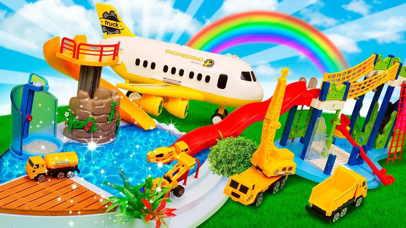 Машинки помощники строят аквапарк! Видео для детей про игрушки смотреть онлайн