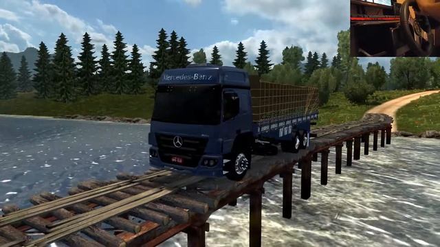 euro truck simulator 2 VOLANTE G27 MERCEDES BENZ ATEGO CARREGADO DE ABACAXI ESTRADA RUIM смотреть онлайн