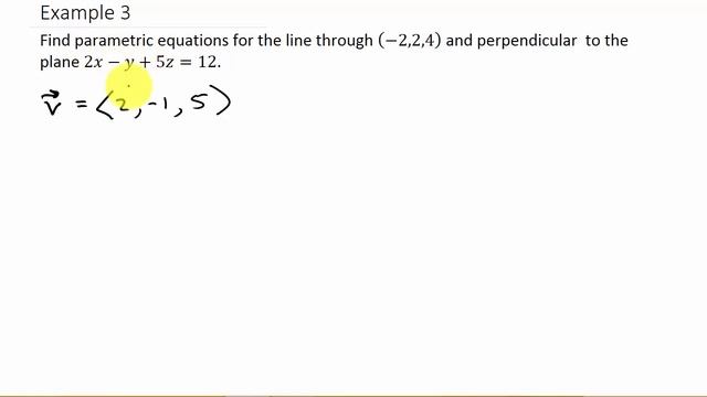 Finding Parametric Equations Through a Point and Perpendicular to a Plane смотреть онлайн