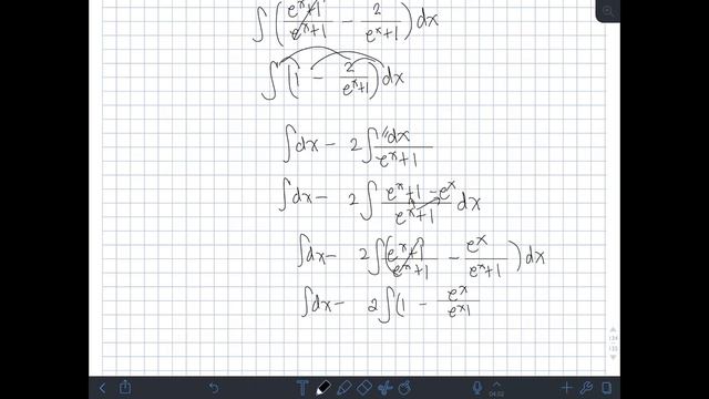 Integral Practice #58: Integral Of ((e^x - 1)/(e^x + 1))dx