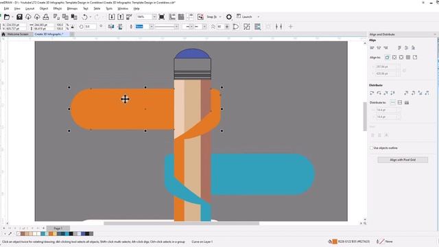 Create 3D Infographic Template Design in Coreldraw | Education Infographic