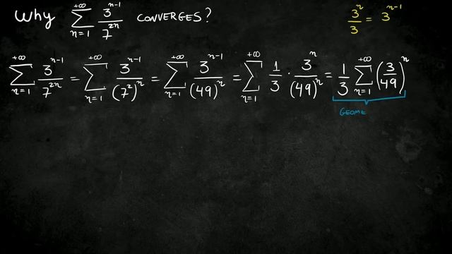 Calculus- Series 3^(n-1)/7^(2n) (Geometric Series) смотреть онлайн