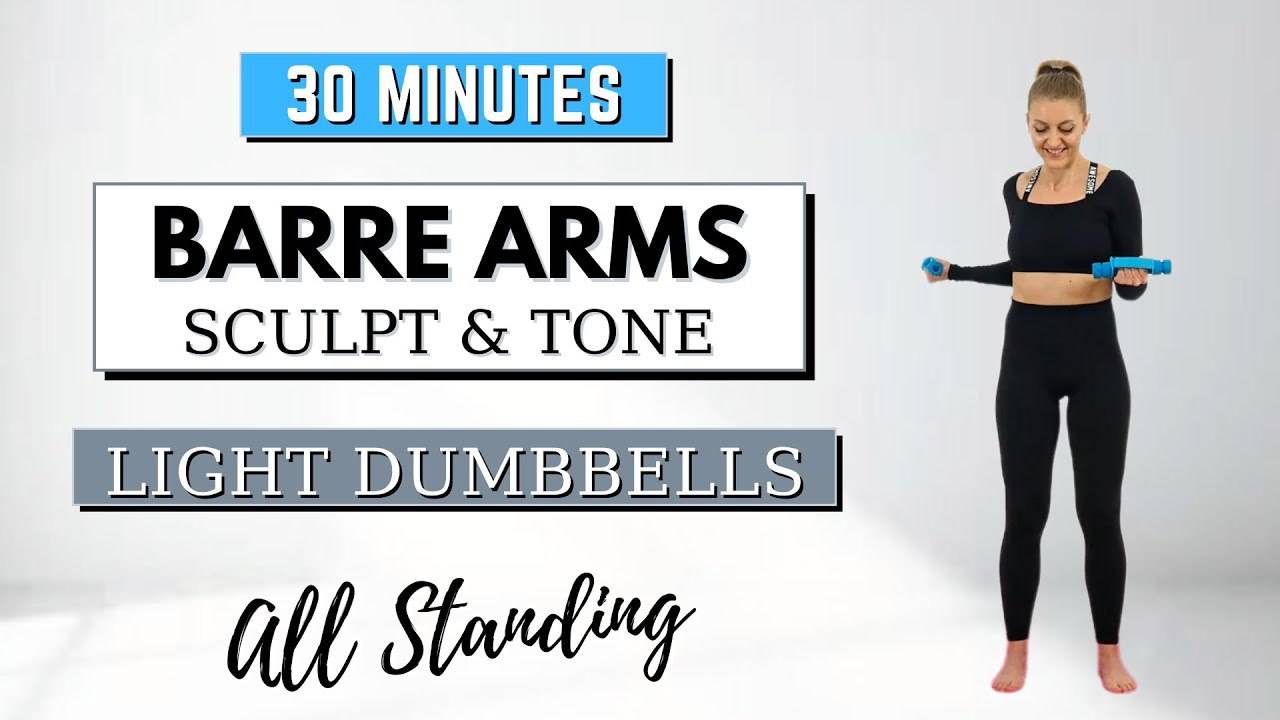 🔥30-МИНУТНАЯ ТРЕНИРОВКА BARRE для ПОХУДЕНИЯ🔥 Лёгкие гантели 🔥 Подтянутое и стройное тело 🔥 смотреть онлайн