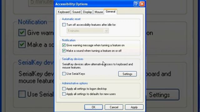 Windows XP Professional - Accessibility Options смотреть онлайн