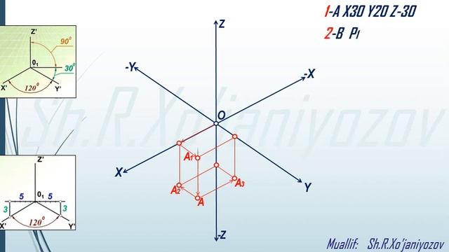 ABC nuqtalarining proyeksiyalari. Проекции точек ABC. Projections of points ABC. смотреть онлайн