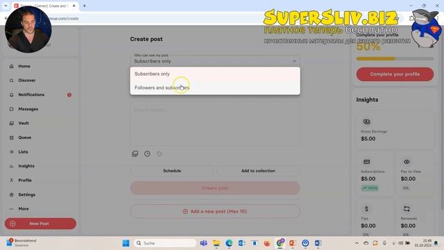 [SuperSliv.biz] 026. Creating a nice Fanvue Profile and doing the first Post смотреть онлайн