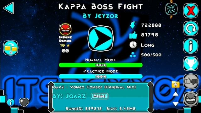 El ultimo insane...[ON MOBILE] Kappa Boss Fight 100% By Jeyzor (Insane Demon) смотреть онлайн