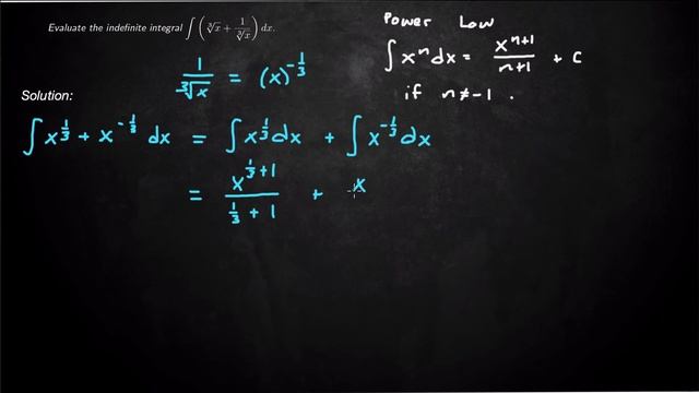 Indefinite Integral of x^(1/3) + 1/(x^(1/3)) смотреть онлайн