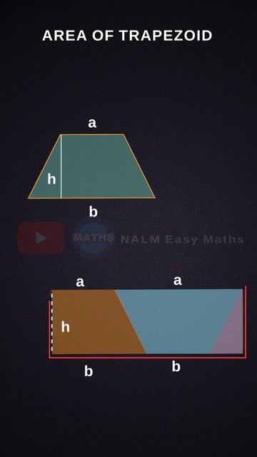 Formula for area of trapezoid #trending #maths shots #youtubeshorts смотреть онлайн