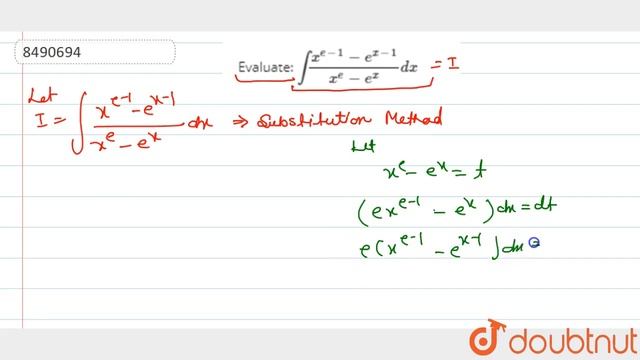 Evaluate: `int(x^(e-1)-e^(x-1))/(x^e-e^x)dx` смотреть онлайн