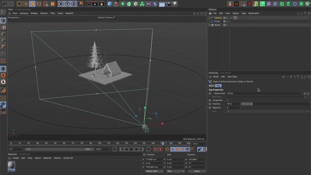 Cinema 4D : How to Align a camera to a spline path смотреть онлайн