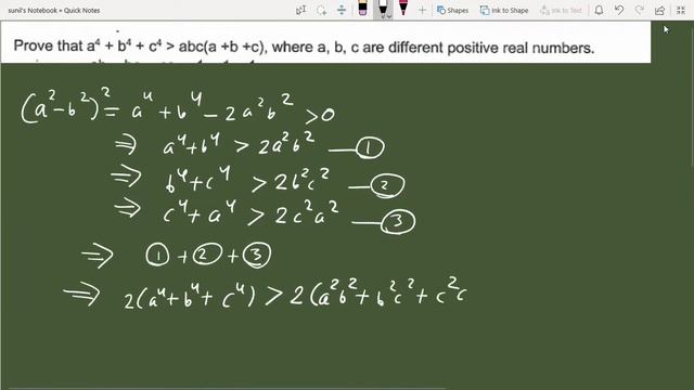 '(a^4+b^4+c^4)' is greater than abc(a+b+c) || Prove that '(a^4+b^4+c^4)' is greater than abc(a+b+c) смотреть онлайн