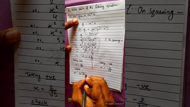 6.c) sin-¹x/2 = cos-¹x Solve each of following equation. (sin x/2)^(–1) –(cos x)^(–1) #Trigonometry смотреть онлайн