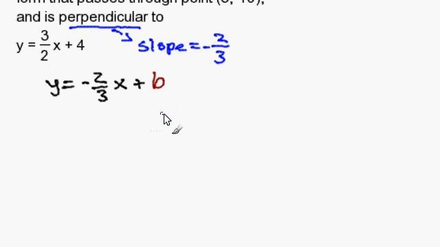 Write a Slope-Intercept Equation that is Perpendicular to a Line and Passes through a Point смотреть онлайн
