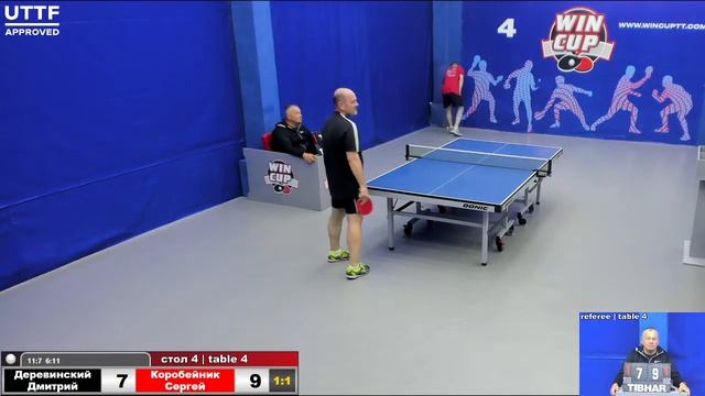 19:00 Деревинский Дмитрий 2-3 Коробейник Сергей стол 4 ЮГ-3 09.06.21 смотреть онлайн