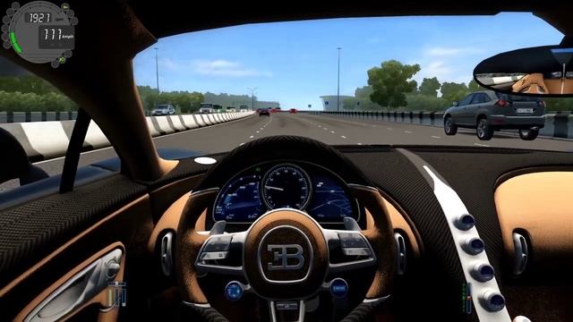 Городской вождение автомобиля Bugatti Chiron Normal Driving смотреть онлайн
