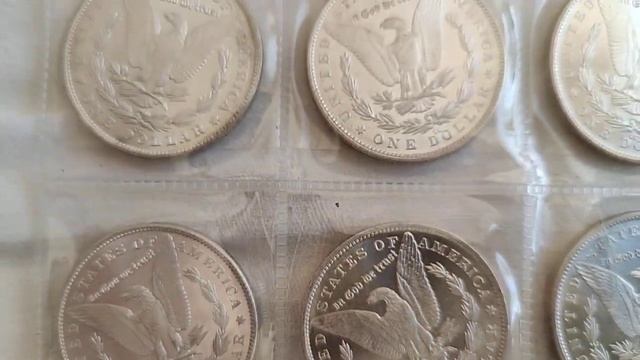 1889-CC Morgan dollar 16 pcs **** REPLICA, coupron-nickel with 50 micron silver plating смотреть онлайн
