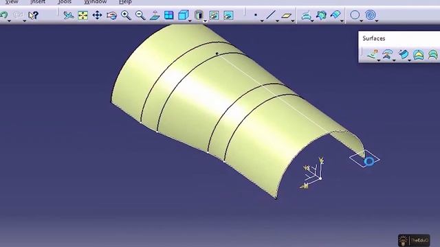 CATIA V5 Surface design- Sweep Command Explicit смотреть онлайн