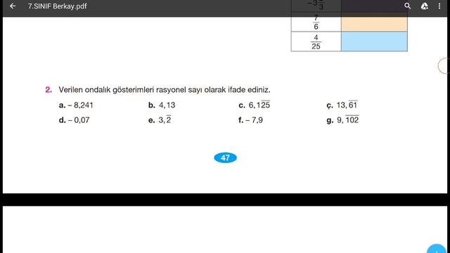 7.SINIF MATEMATİK BERKAY YAYINLARI ( SAYFA 47 ) // MATEMATİK DERS KİTABI // MATEMATİK ÖDEV ÇÖZÜMLER смотреть онлайн