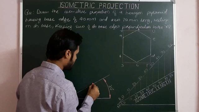 Isometric Projection Of Hexagonal Pyramid in Engineering Graphics (Part-4) смотреть онлайн