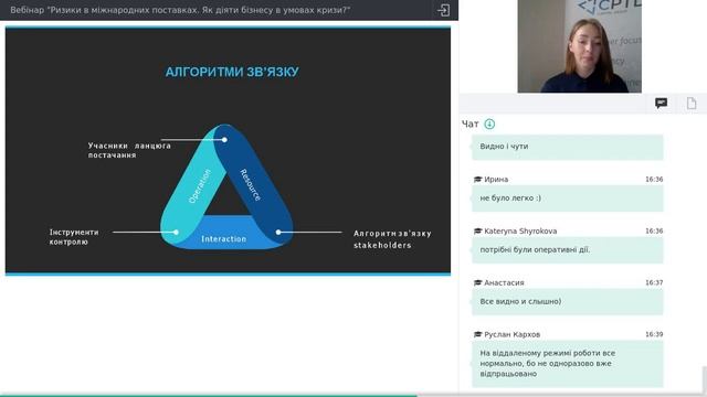 ВЕБІНАР "РИЗИКИ В МІЖНАРОДНИХ ПОСТАВКАХ. ЯК ДІЯТИ БІЗНЕСУ В УМОВАХ КРИЗИ?" смотреть онлайн