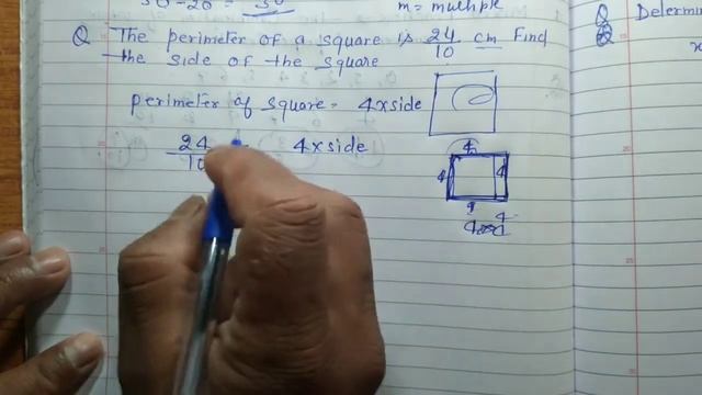 The perimeter of a square is 24/10 cm. Find the side of the square смотреть онлайн
