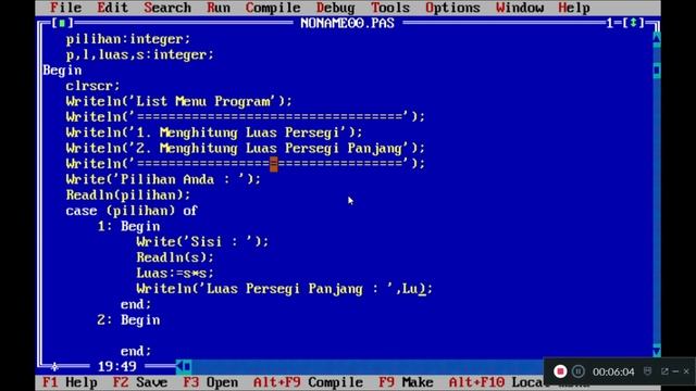 Penggunaan Case di Turbo Pascal смотреть онлайн