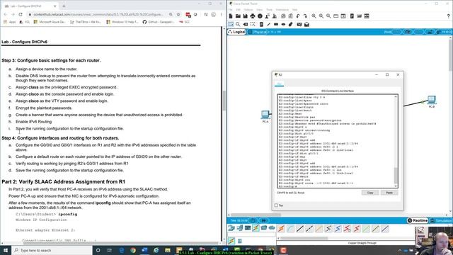 8.5.1 Lab - Configure DHCPv6 (variation in Packet Tracer) смотреть онлайн