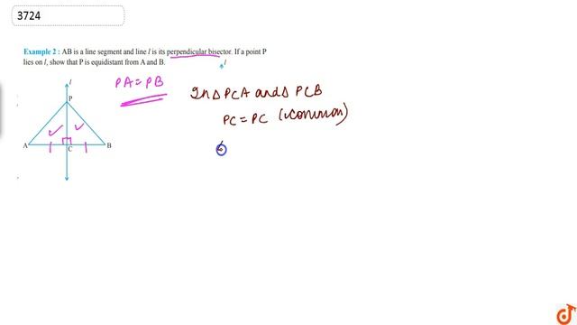 AB is a line segment and line l is its perpendicular bisector. If a point P lies on l, show that... смотреть онлайн