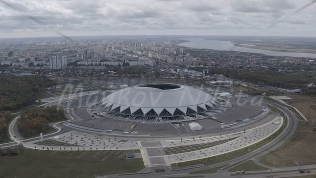 D-Log. Samara, Russia. Samara Arena Stadium. Autumn clouds, Aerial View, Point of interest смотреть онлайн