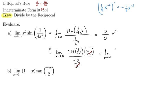 L’Hopital’s Rule: Indeterminate of the Form 0 x Infinity смотреть онлайн
