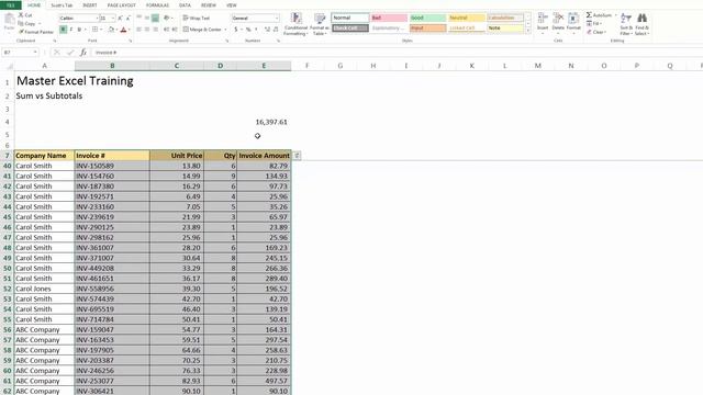 SUBTOTAL vs SUM - Use Sum and Subtotals with Filters to Quickly Analyze Data смотреть онлайн