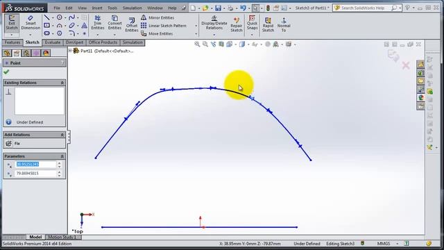 SolidWorks 2014 Tutorial 9 Spline, Types, using and dimensioning HD смотреть онлайн