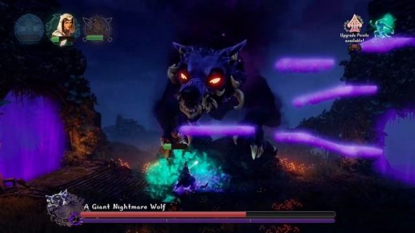Trine 4 The Nightmare Prince - A Giant Nightmare Wolf Boss Fight