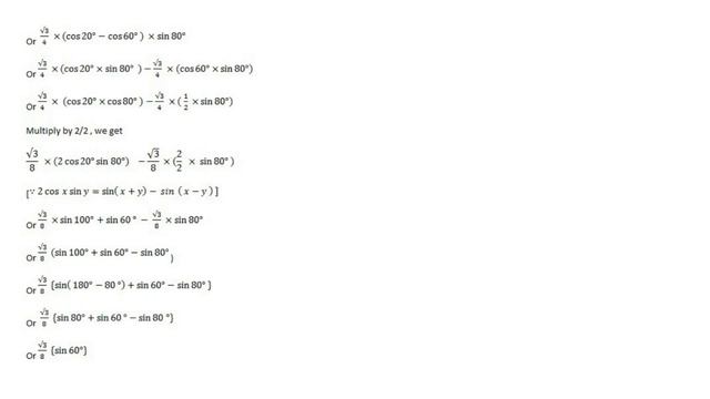 [Hindi] Prove that sin 20° sin 40° sin 60° sin
80° = 3/16 смотреть онлайн