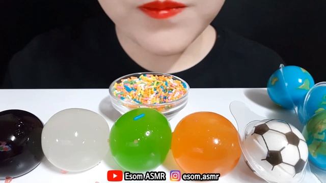ASMR GRAPE JELLY, PEACH JELLY, GUMMY JELLY, PLANET GUMMY 청포도 젤리, 축구공 젤리, 지구젤리 먹방 EATING SOUNDS