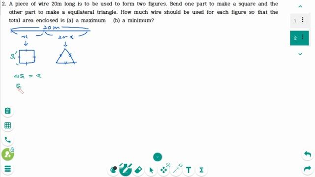 Differentiation - HOW TO: Optimization Problems - Wire for Maximum Minimum Area смотреть онлайн