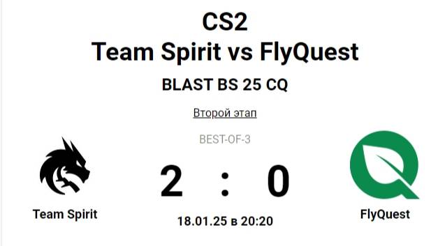 CS2 Team Spirit Vs FlyQuest BLAST BS 25 CQ