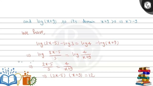 The solution set of the equation \( \log (2 x-5)- \) \( \log 3=\log 4-\log (x+9) \) is
(a) \( \l... смотреть онлайн