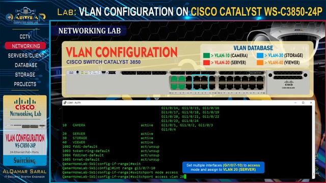 Switching Lab - VLAN CONFIGURATION ON CISCO SWITCH CATALYST WS-C3850-24P смотреть онлайн