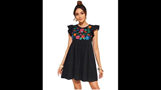 Trendy black puff sleeve mini dress for the Fashion-Forward 2023 смотреть онлайн
