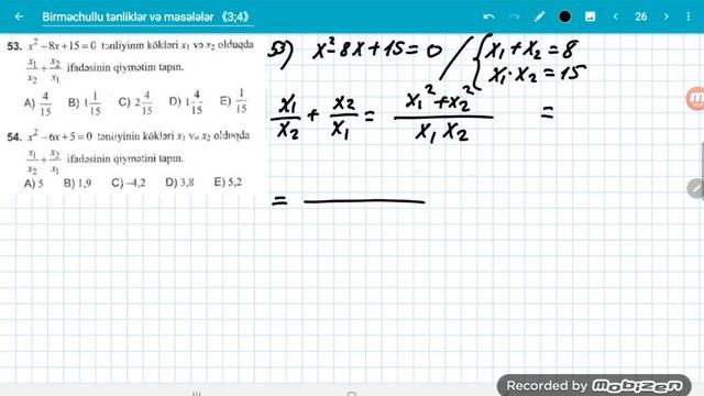 Birməchullu tənliklər və məsələlər. Riyaziyyat test toplusu DİM 2019 (1-ci hissə) 3/6 смотреть онлайн