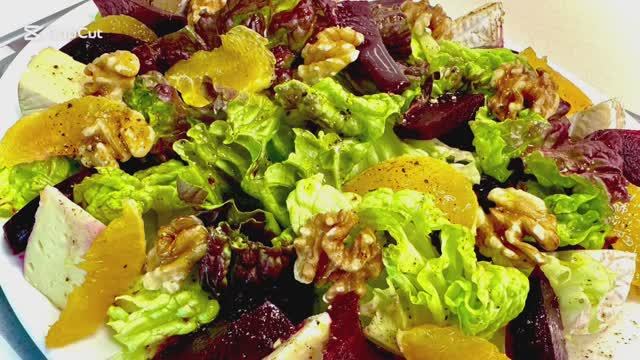 Превосходный салат «Прелюдия» с апельсином, свеклой, сыром, зеленью!