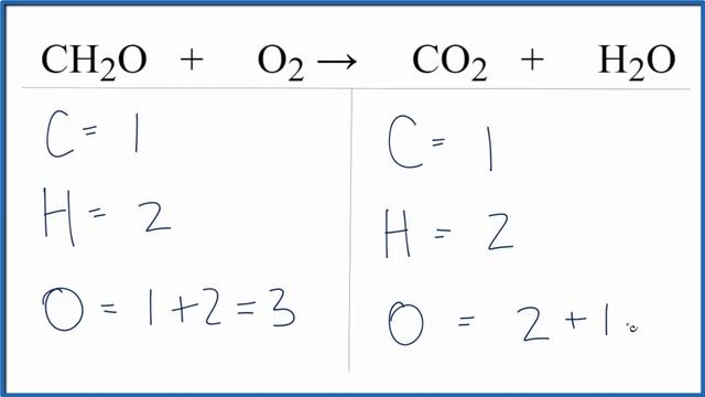 How to Balance CH2O + O2 = CO2 + H2O (Formaldehyde + Oxygen gas) смотреть онлайн