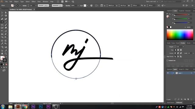 Photography Logo Design Illustrator Tutorial - Signature Logo Illustrator CC смотреть онлайн