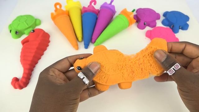 DIY Kinetic Sand Popsicles VS Kinetic Foam Ice Cream PJ Mask Surprise Peppa Pig Learn Colors смотреть онлайн